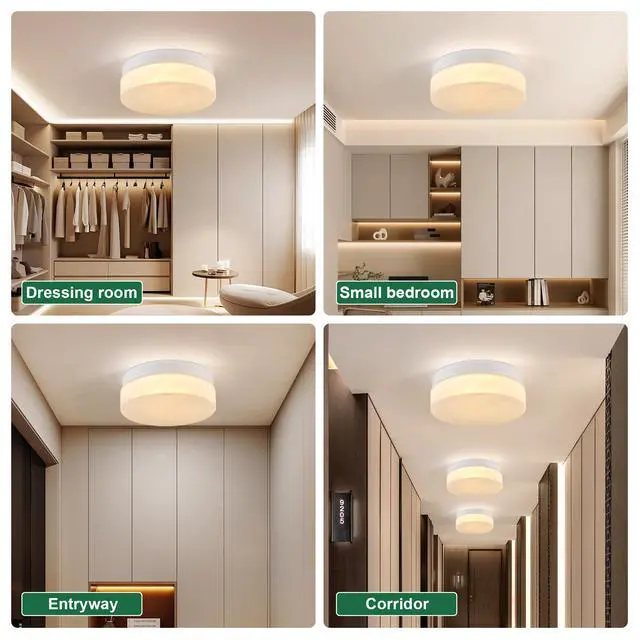 Alt view image 3 of 7 - 12 inch Led Ceiling Light, 24W Flush Mount Ceiling Light,Round Low Profile Ceiling Lights for Bedroom, Living Room, Dining Room(White)