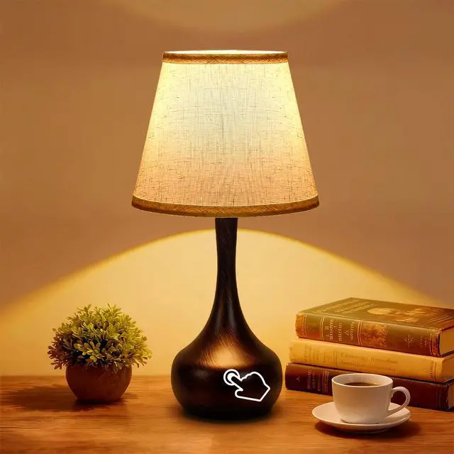 Alt view image 2 of 7 - touch Lamps for Nightstand Bedside Lamps Set Of 2, 3 Way Dimmable Light for Bedoom, Desk, Living Room,Sofa Table(Led Bulbs included)
