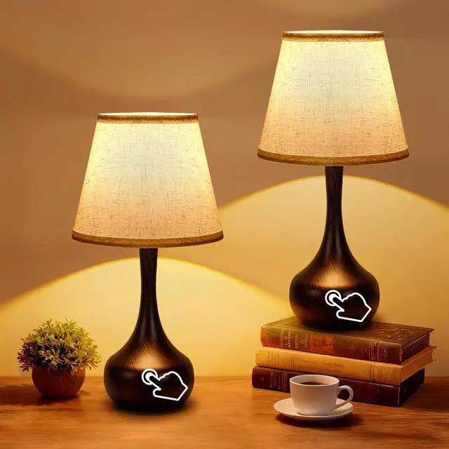 Main image of touch Lamps for Nightstand Bedside Lamps Set Of 2, 3 Way Dimmable Light for Bedoom, Desk, Living Room,Sofa Table(Led Bulbs included)