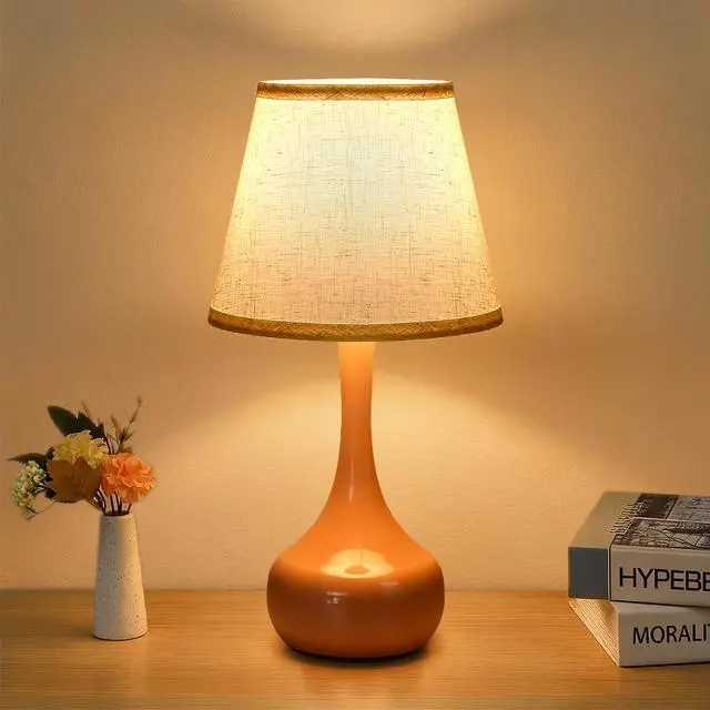 Alt view image 2 of 7 - 2-Piece Set Of Three Level Dimming Small Table Lamp Pink Bedside Lamp for Children'S Rooms/Offices/Living Rooms (including Led Bulbs)