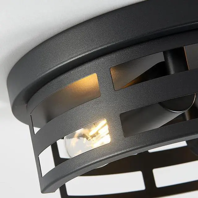Alt view image 7 of 7 - 2-Light Black Flush Mount Ceiling Light Fixture,11 in Light Fixtures Ceiling Mount for Hallway,Hall,Kitchen,Farmhouse (2 Pack)