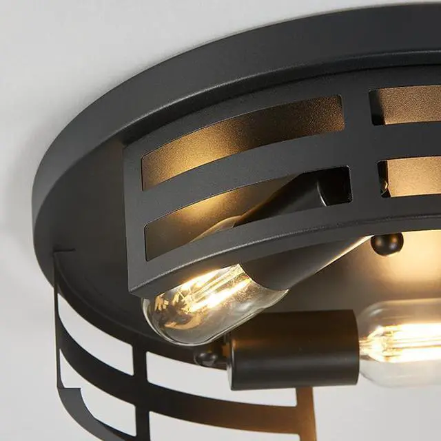 Alt view image 5 of 7 - 2-Light Black Flush Mount Ceiling Light Fixture,13 in Light Fixtures Ceiling Mount for Hallway,Hall,Kitchen,Farmhouse (2 Pack)