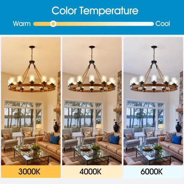 Alt view image 7 of 7 - 12-Light Rustic Wagon Wheel Chandelier,39"Wooden Pendant Light with Seeded Glass Shade,industrial Chandeliers for Dining Room Kitchen Lsland Foyer (Solid one-Piece Wood Frame Design)-No included Bulbs