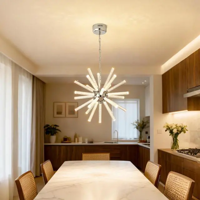 Alt view image 2 of 7 - 24-Light Bubble Pillar Chandelier,Adjustable Pendant Lights Living Room Dining Room Decoration Lamp Custom Hotel Project Lighting