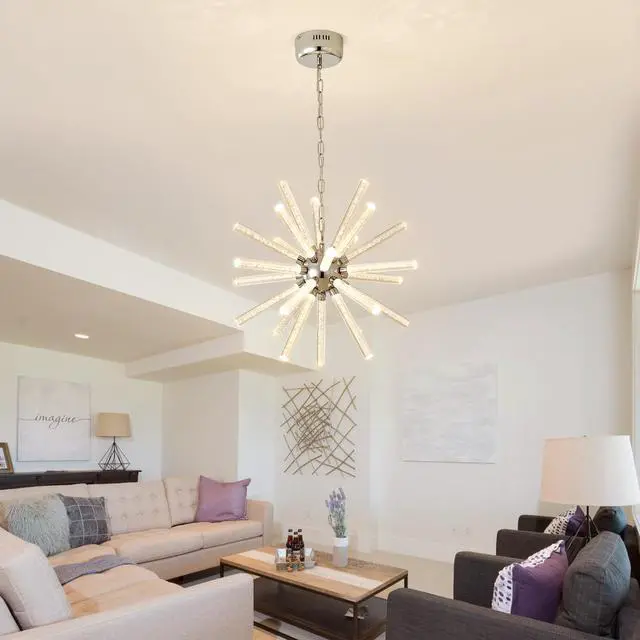 Alt view image 4 of 7 - 24-Light Bubble Pillar Chandelier,Adjustable Pendant Lights Living Room Dining Room Decoration Lamp Custom Hotel Project Lighting