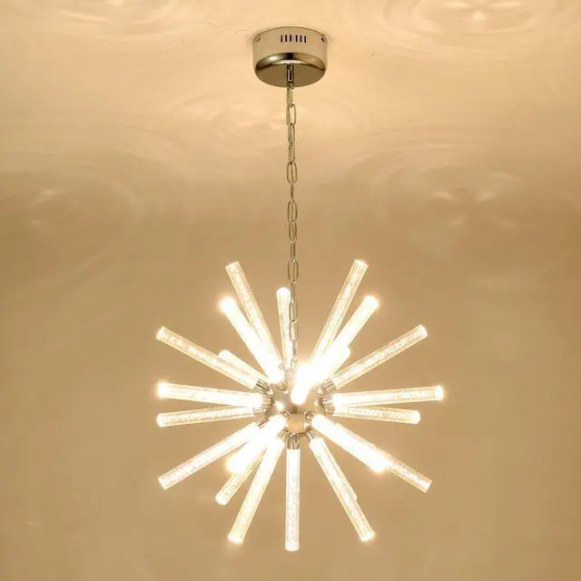Alt view image 3 of 7 - 24-Light Bubble Pillar Chandelier,Adjustable Pendant Lights Living Room Dining Room Decoration Lamp Custom Hotel Project Lighting