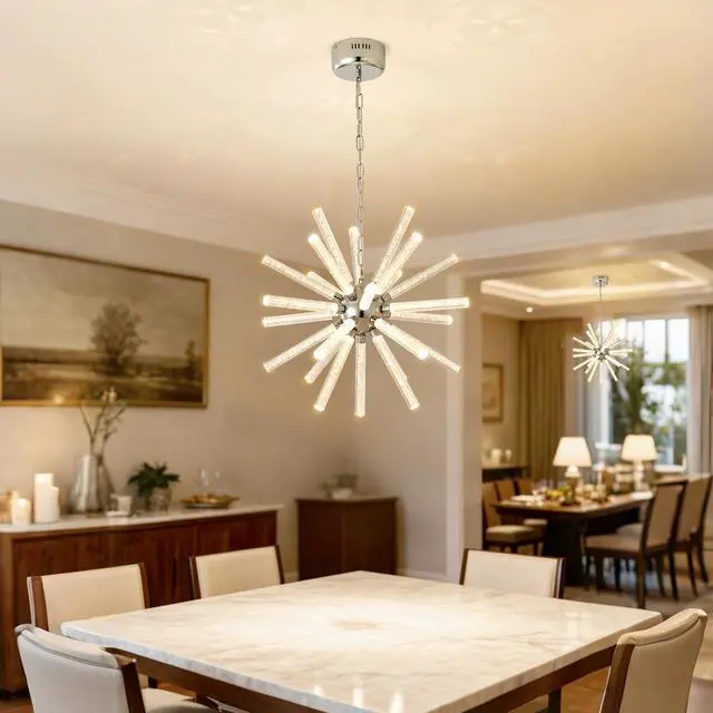 Alt view image 6 of 7 - 24-Light Bubble Pillar Chandelier,Adjustable Pendant Lights Living Room Dining Room Decoration Lamp Custom Hotel Project Lighting