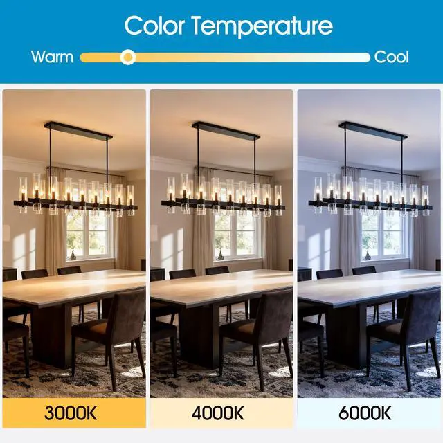 Alt view image 7 of 7 - 63 inch Black Chandelier Linear with Clear Glass Shade, 16-Lights Modern Farmhouse Ceiling Pendant Hanging Light Fixture Over Table, for Dining Room, Kitchen Island--No included Bulbs
