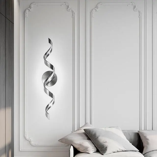 Alt view image 5 of 7 - Modern Led Bathroom Vanity Lights, 24inch Dimmable Black Bathroom Lighting Fixture Over Mirror 15W Spiral Design Led Wall Light Fixtures--Sn