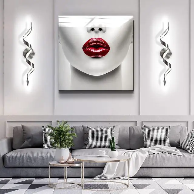 Alt view image 6 of 7 - Modern Led Bathroom Vanity Lights, 24inch Dimmable Black Bathroom Lighting Fixture Over Mirror 15W Spiral Design Led Wall Light Fixtures--Sn