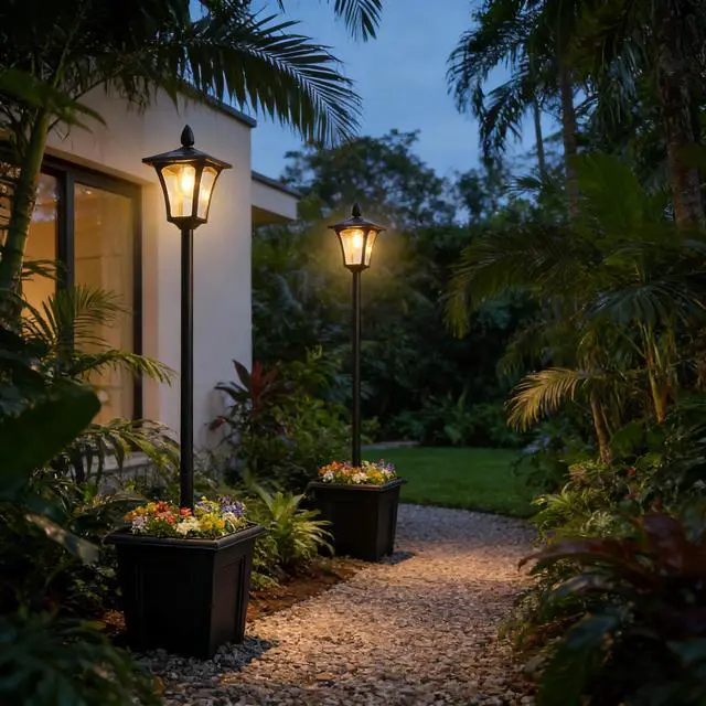 Alt view image 2 of 7 - Solar Light Posts,Solar Lamp Post Lights 2 Pack