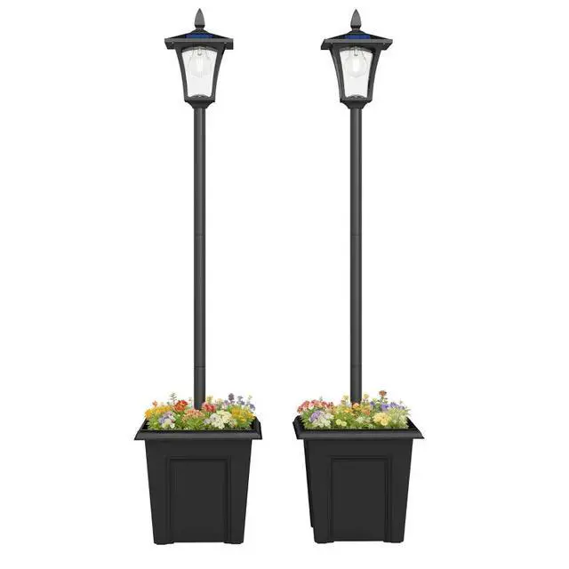 Alt view image 4 of 7 - Solar Light Posts,Solar Lamp Post Lights 2 Pack