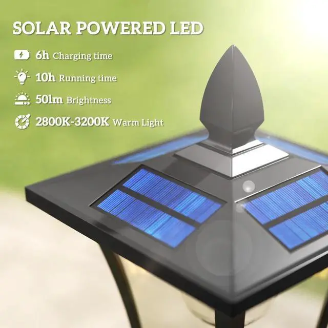 Alt view image 7 of 7 - Solar Light Posts,Solar Lamp Post Lights 2 Pack