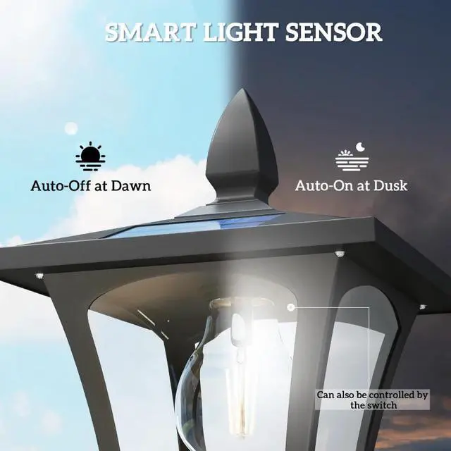Alt view image 6 of 7 - Solar Light Posts,Solar Lamp Post Lights 2 Pack
