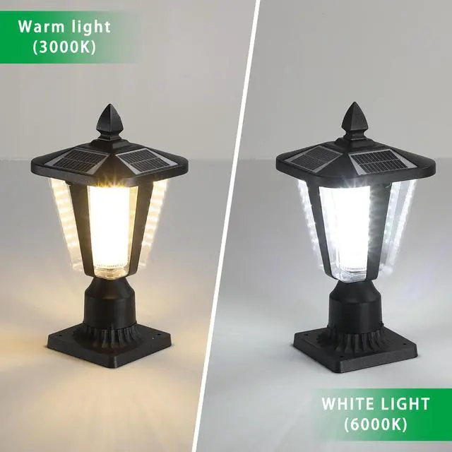 Alt view image 6 of 7 - 15"(H) Solar Powered Outdoor Lantern, Modern Garden Light with Led for Pathways, Yards, and Driveways (1-Pack)