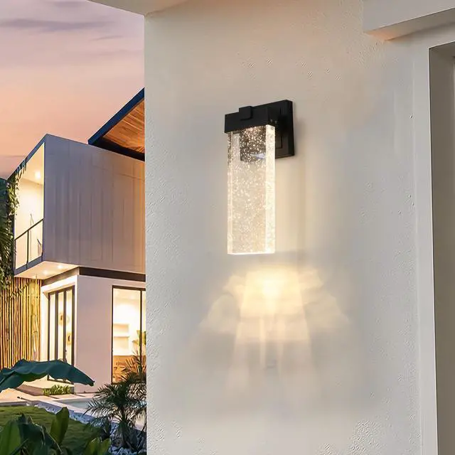 Alt view image 2 of 7 - Outdoor Waterproof Transparent Led Crystal Wall Lamp Supports Multiple Types Of Light Bulbs -12W Per Lamp (2 Pack)