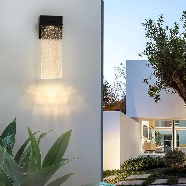 Alt view image 3 of 7 - Outdoor Waterproof Transparent Led Crystal Wall Lamp Supports Multiple Types Of Light Bulbs -12W Per Lamp (2 Pack)