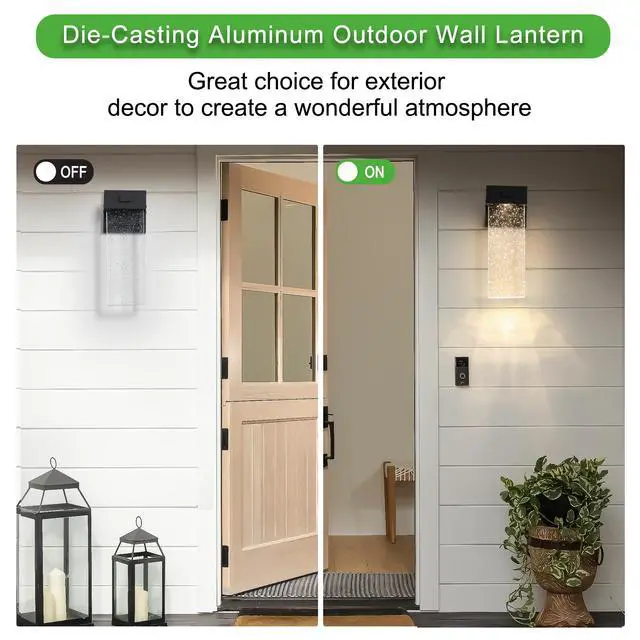 Alt view image 5 of 7 - Outdoor Waterproof Transparent Led Crystal Wall Lamp Supports Multiple Types Of Light Bulbs -12W Per Lamp (2 Pack)