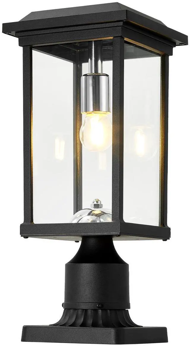 Main image of Dusk to Dawn Outdoor Post Lights with Pier Mount Base, Anti-Rust Black Pillar Lights Fixtures, Waterproof Hardwired Aluminum Exterior Pole Lamps for Garden, Patio, Pathway