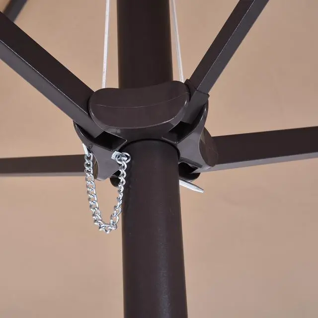 Alt view image 3 of 5 - Extra Large 15Ft Patio Umbrella, Double-Sided Outdoor Umbrella with Crank Handle and Air Vents for Backyard, Deck, Pool, Market, Tan