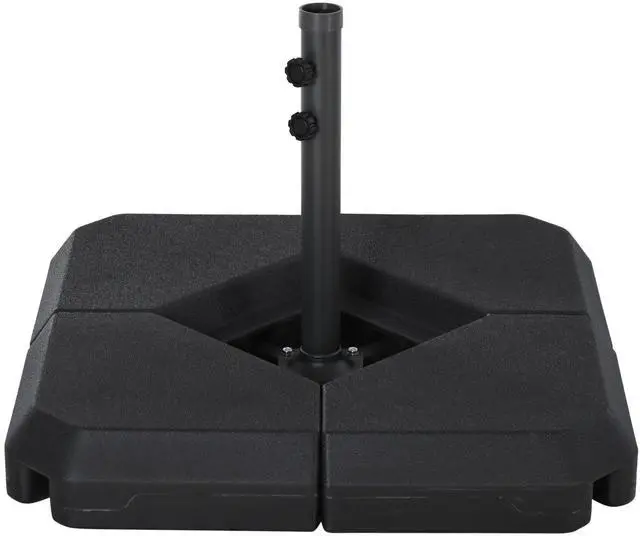 Main image of 4-Piece Outdoor Patio Offset Umbrella Base Stand Weight Holder W/ Cross Base for Powerful Support, 158Lbs Sand Or 132Lbs Water Filled, Black