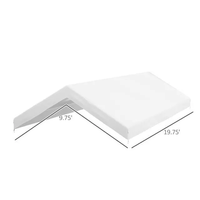Alt view image 5 of 5 - 10' x 20' Carport Replacement top Canopy Cover, Waterproof and Uv Protected Garage Car Port Cover with Ball Bungee Cords, White (only Cover)