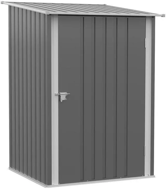 Main image of 3.3' x 3.4' Outdoor Storage Shed, Galvanized Metal Utility Garden tool House, 2 Vents and Lockable Door for Backyard, Bike, Patio, Garage, Lawn, Gray