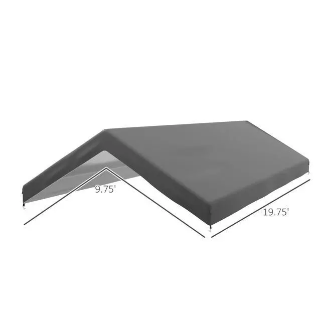 Alt view image 5 of 5 - 10' x 20' Carport Replacement top Canopy Cover, Waterproof and Uv Protected Garage Car Port Cover with Ball Bungee Cords, Beige, (only Cover)
