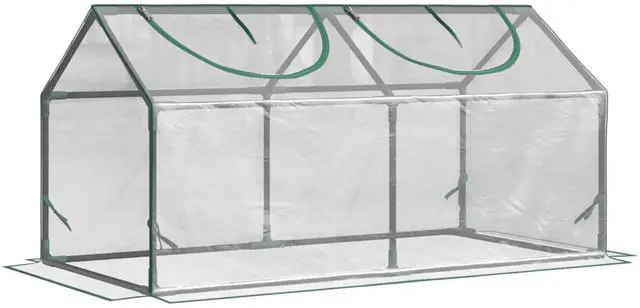 Main image of 4' x 2' x 2' Portable Mini Greenhouse, Small Greenhouse with Pvc Cover, Roll-Up Zippered Windows for indoor, Outdoor Garden, Clear