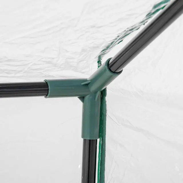 Alt view image 3 of 5 - 4' x 2' x 2' Portable Mini Greenhouse, Small Greenhouse with Pvc Cover, Roll-Up Zippered Windows for indoor, Outdoor Garden, Clear
