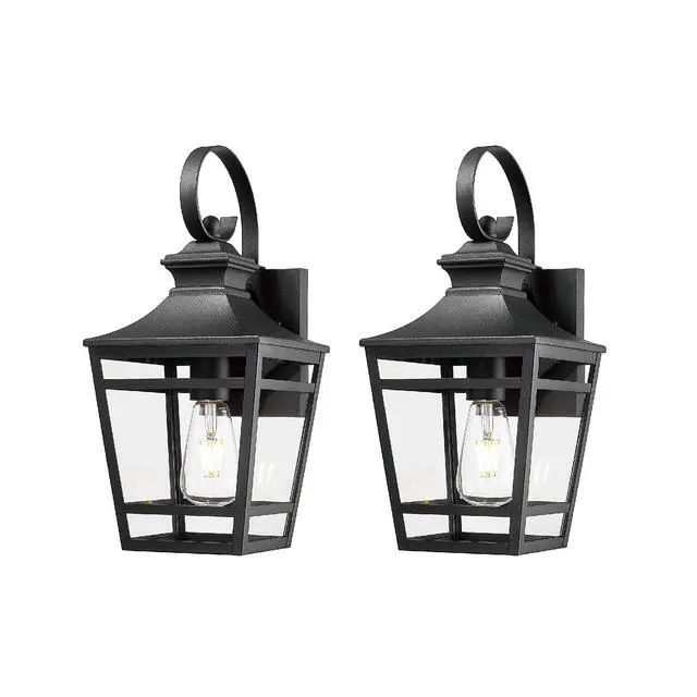 Alt view image 2 of 7 - Large Outdoor Wall Lights for House, 16.5inch Exterior Lighting Fixtures Wall Mount Outdoor Porch Lights Waterproof Black Outdoor Sconce Lights with Clear Glass for Patio Hallway Garage (2 Pack)