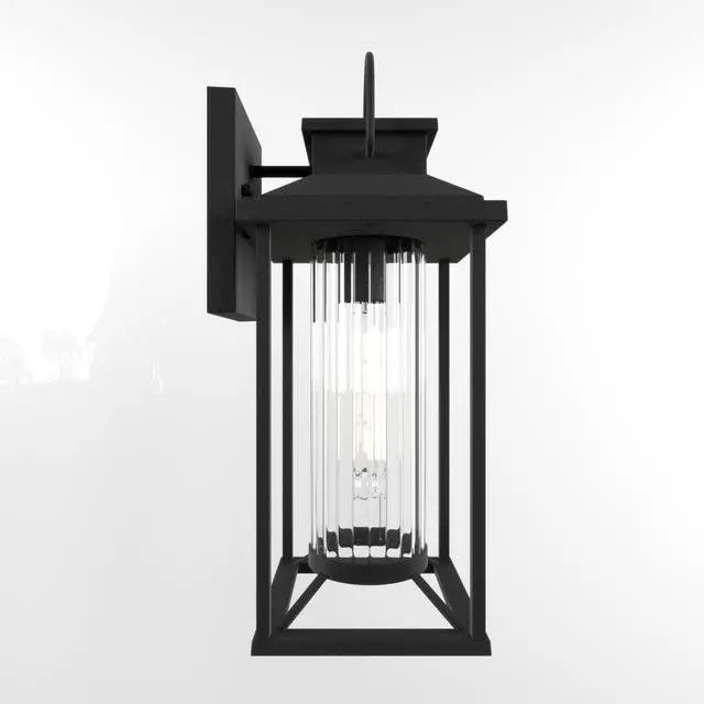 Alt view image 6 of 7 - Outdoor Porch Lights, Textured Black Exterior Lighting Fixtures Wall Mount, Modern Outdoor Wall Sconce Lantern for House, Front Porch, Anti-Rust Waterproof Outdoor Garage Lights for Coach (1 Pack)