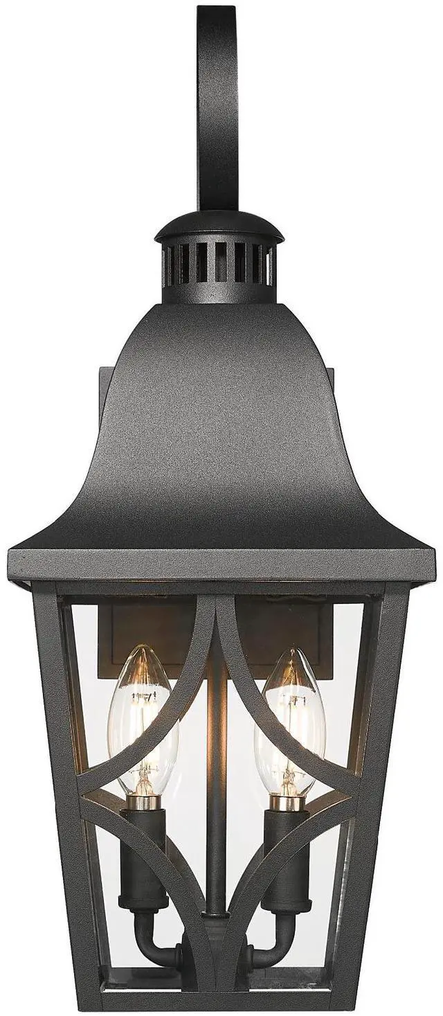 Alt view image 7 of 7 - Outdoor Wall Light Fixtures, Waterproof Exterior Wall Sconce Porch Lights, Matte Black Outdoor Wall Lantern with Clear Glass, Outside Wall Mount Lighting for House, Garage, Front Door (1 Pack)