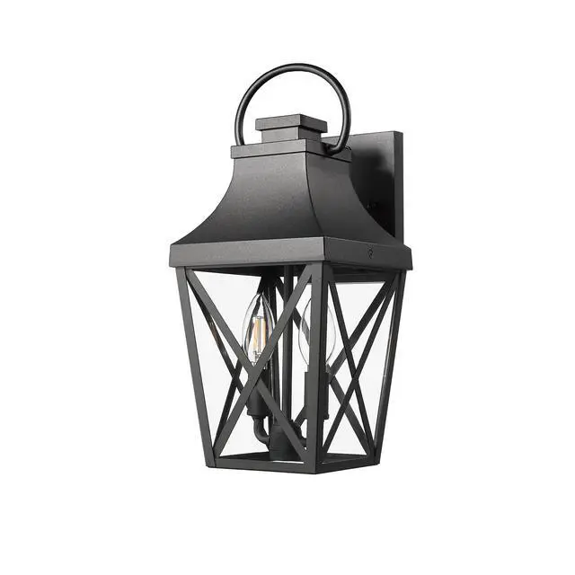 Alt view image 3 of 7 - Outdoor Wall Lights, Porch Lights, Waterproof Outdoor Wall Sconce, Exterior Light Fixture Matte Black with Clear Glass Shade for Garage Patio Front Door Balcony (1 Pack)