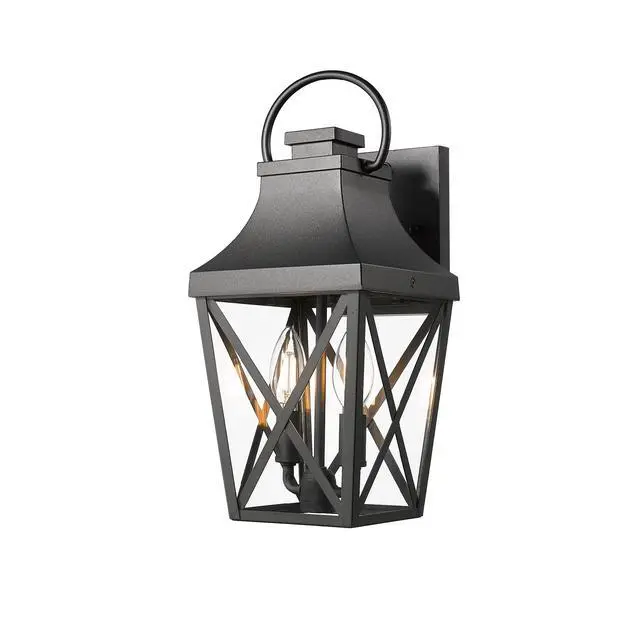 Alt view image 5 of 7 - Outdoor Wall Lights, Porch Lights, Waterproof Outdoor Wall Sconce, Exterior Light Fixture Matte Black with Clear Glass Shade for Garage Patio Front Door Balcony (1 Pack)