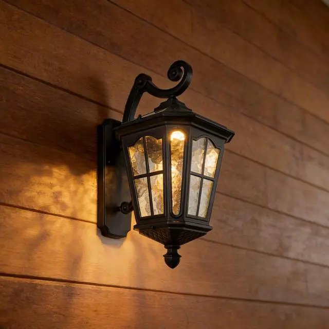 Alt view image 5 of 7 - Black Solar Wall Light Amen Style Outdoor Wall Lamps Corridor Aisle Light Ip65 Waterproof Wall Sconce Villa Garden Outdoor Patio Balcony Gate Post Light 3000K-6000K