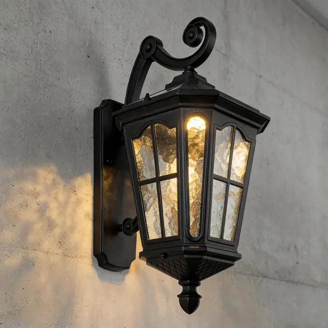 Alt view image 7 of 7 - Black Solar Wall Light Amen Style Outdoor Wall Lamps Corridor Aisle Light Ip65 Waterproof Wall Sconce Villa Garden Outdoor Patio Balcony Gate Post Light 3000K-6000K