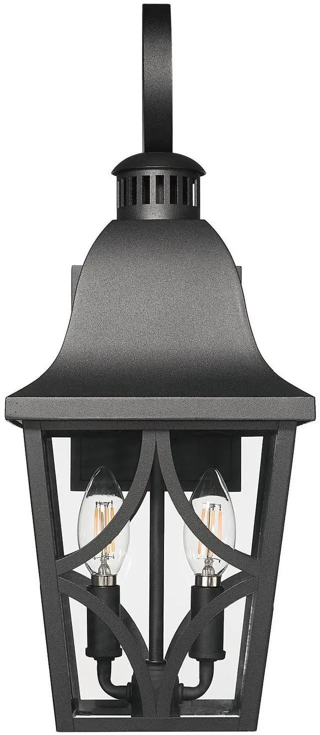 Alt view image 4 of 7 - Outdoor Wall Light Fixtures, Waterproof Exterior Wall Sconce Porch Lights, Matte Black Outdoor Wall Lantern with Clear Glass, Outside Wall Mount Lighting for House, Garage, Front Door (1 Pack)