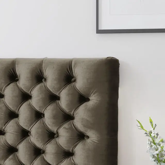 Alt view image 6 of 7 - Tufted Upholstered Queen Size Bed Headboard In Modern Button Design, Adjustable Solid Wood Head Board, Solid Wood Head Board With Durable Metal Legs In Bedroom