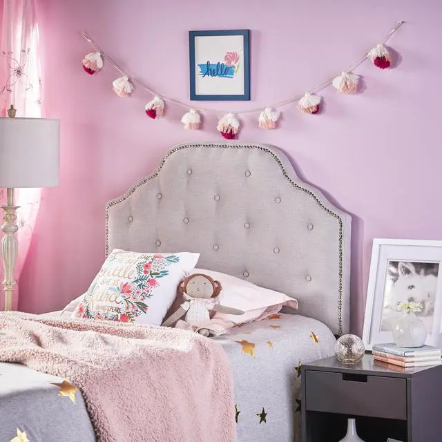 Alt view image 3 of 6 - Tufted Upholstered Headboard Twin Size, Solid Wood Head Board With Durable Metal Legs, Adjustable Height Twin Headboard With Nailhead Trim,Fabric Headboard In Modern Button Tuffted Design
