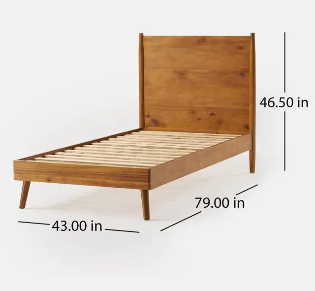 Alt view image 3 of 6 - Cohron Solid Wood Platform Bed (Twin Bed)