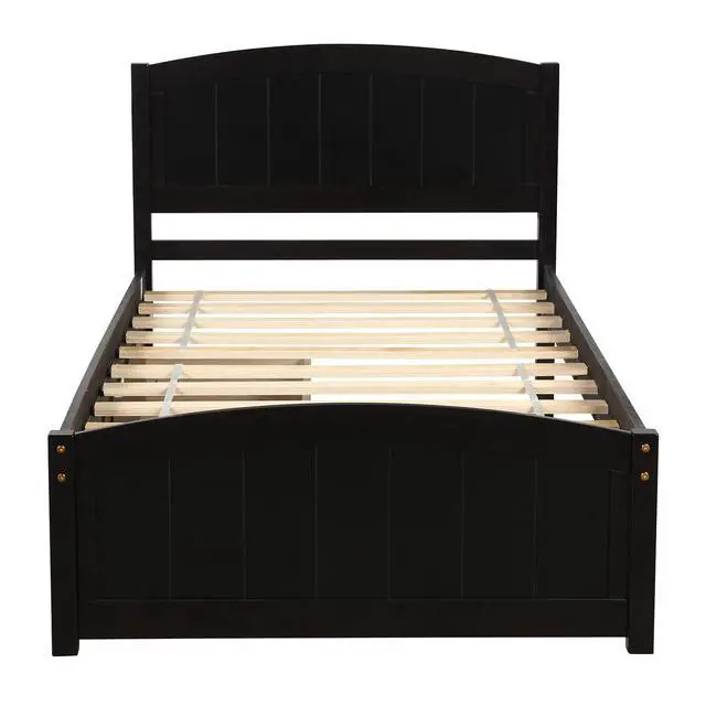 Alt view image 2 of 7 - Twin Size Platform Bed With Two Drawers, Espresso