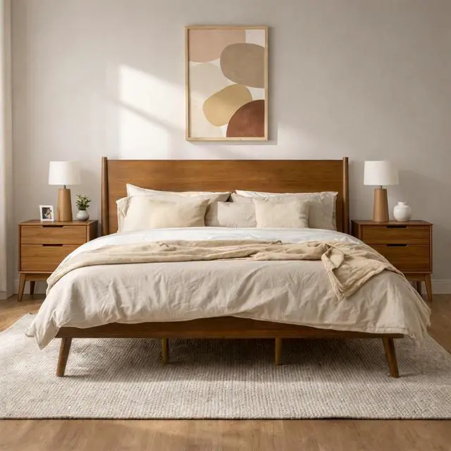 Main image of Cohron Solid Wood Platform Bed (King Bed)