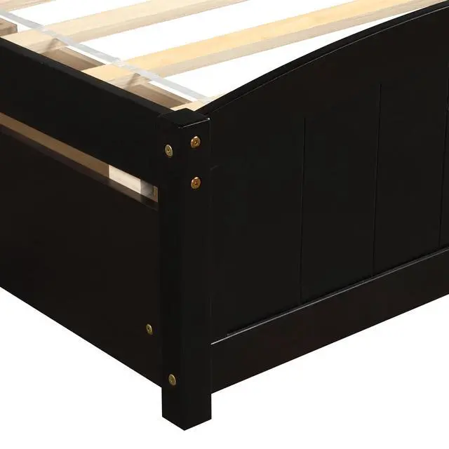 Alt view image 7 of 7 - Twin Size Platform Bed With Two Drawers, Espresso