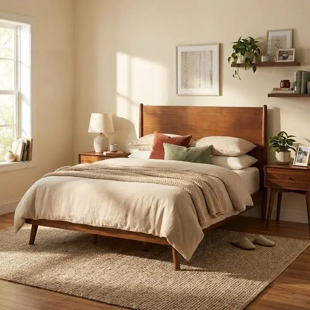 Main image of Cohron Solid Wood Platform Bed (Queen Bed)