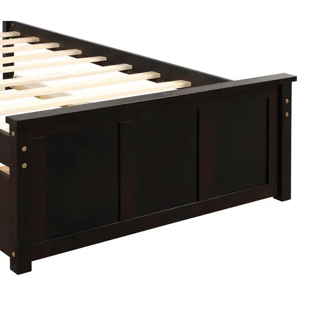 Alt view image 6 of 7 - Platform Bed With Twin Size Trundle, Twin Size Frame, Espresso