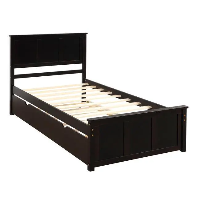 Alt view image 7 of 7 - Platform Bed With Twin Size Trundle, Twin Size Frame, Espresso
