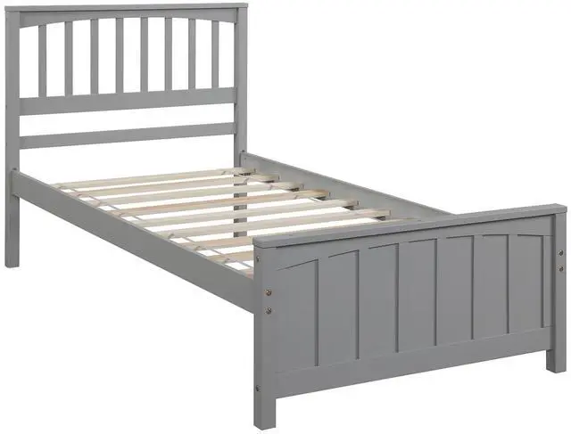 Main image of Wood Platform Bed Twin Size Platform Bed, Gray