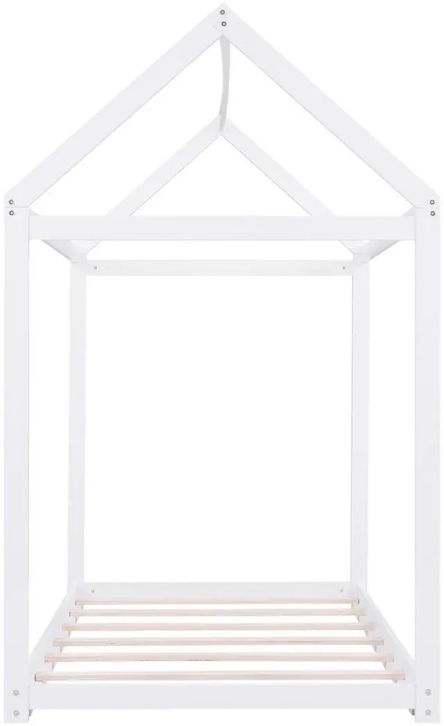 Main image of Twin Size Wooden House Bed, White