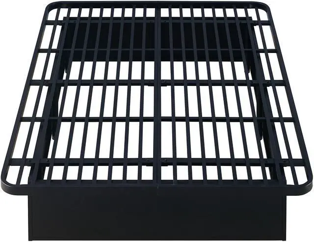 Alt view image 5 of 7 - Modern Style Heavy Duty Queen Size Platform Bed Frame Made With Metal And16 Inch Height In Black